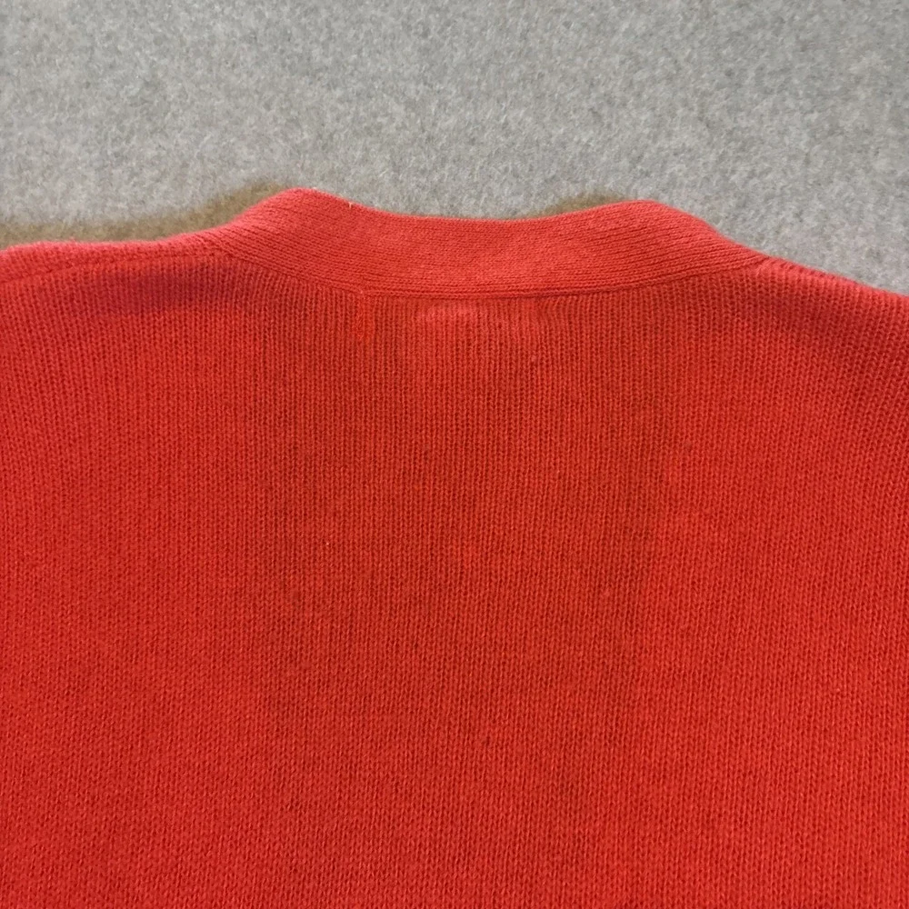 Casual Corner 100% Lambs Wool Red Cardigan Sweater Men's L Button Up‎ W/ Pockets